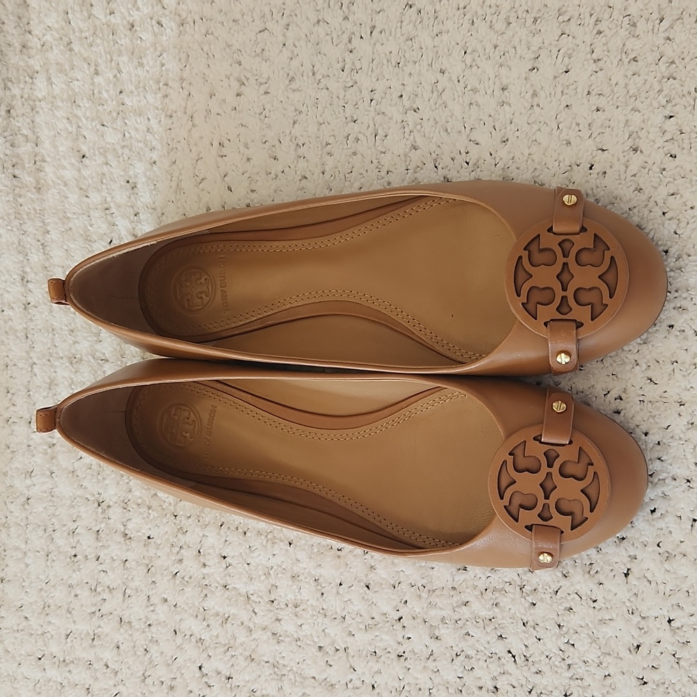 Tory Burch Tan Leather Ballet Flats